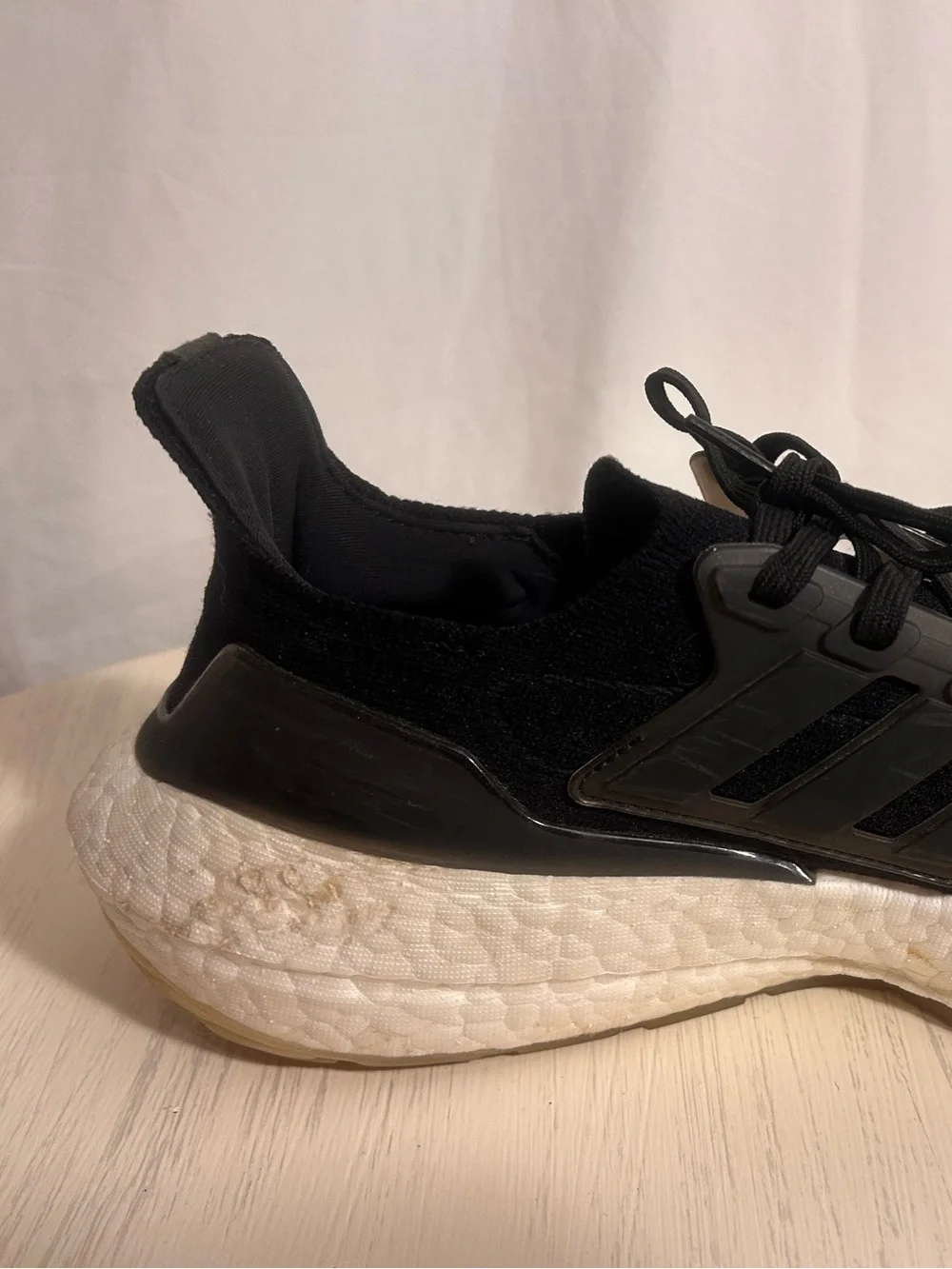 adidas Ultraboost 22 Knit Men's Black and White Running Sneakers